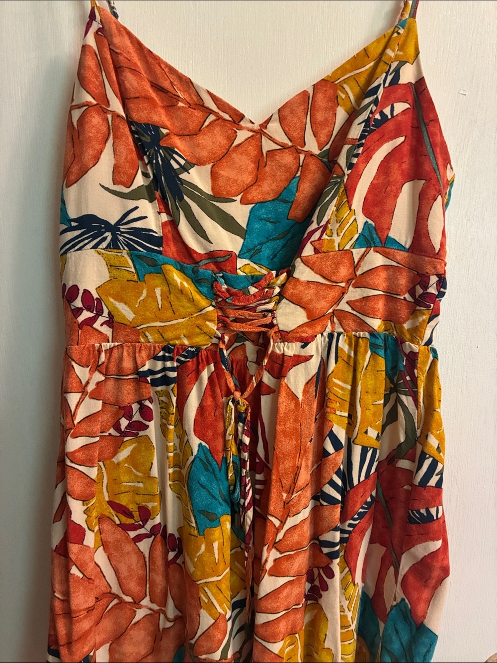 Tropical Print Sleeveless V-Neck Women’s Romper